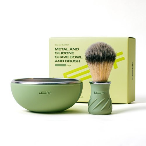 Leaf Shave Shave Bowl & Brush Black