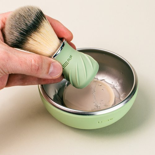Leaf Shave Shave Bowl & Brush Black