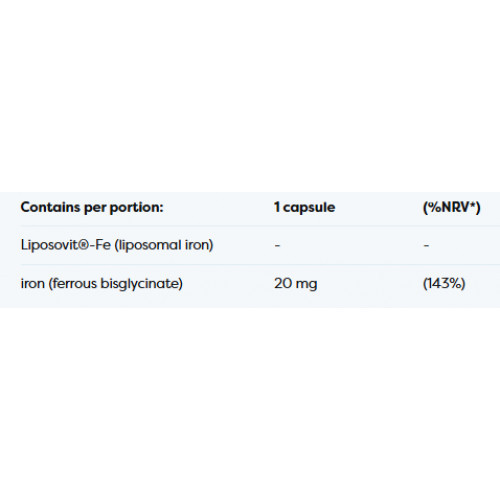 Osavi Liposomal Iron 20 mg 60 caps.
