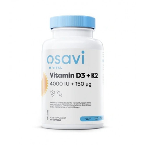 Osavi Vitamin D3 + K2, 4000IU + 150 mcg 120 capsules