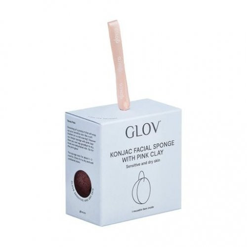 Glov Konjac Facial Sponge With Pink Clay Pink