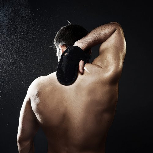 Glov Men's Exfoliation and Body Washing Glove Black