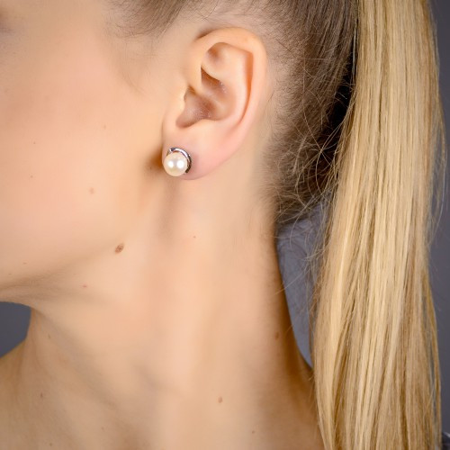 Nilly Silver Earrings With Pearls (Ag925) KS873130