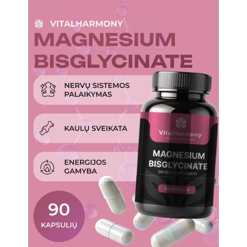 Vitalharmony Magnesium Bisglycinate Dietary Supplement 90 capsules