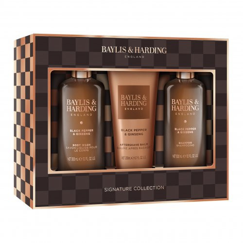 Baylis & Harding Signature Men's Black Pepper & Ginseng Luxury Bathing Trio Gift Set