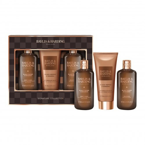 Baylis & Harding Signature Men's Black Pepper & Ginseng Luxury Bathing Trio Gift Set