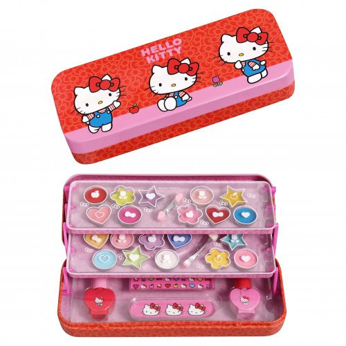 Hello Kitty Makeup Tin with 3 Folding Trays 1pcs