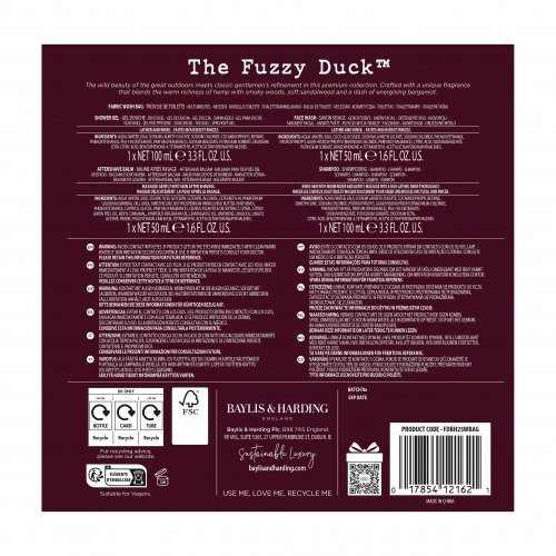 Baylis & Harding The Fuzzy Duck Bergamot, Hemp & Sandalwood Men's Luxury Wash Bag Gift Set