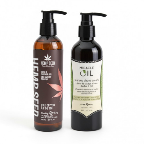 Hemp Seed Bath & Shower Gel and Shave Cream Set
