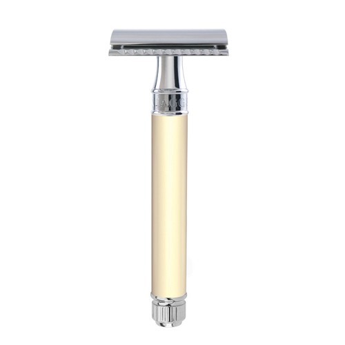 Edwin Jagger Long Chrome Lined DE Safety Razor Chrome