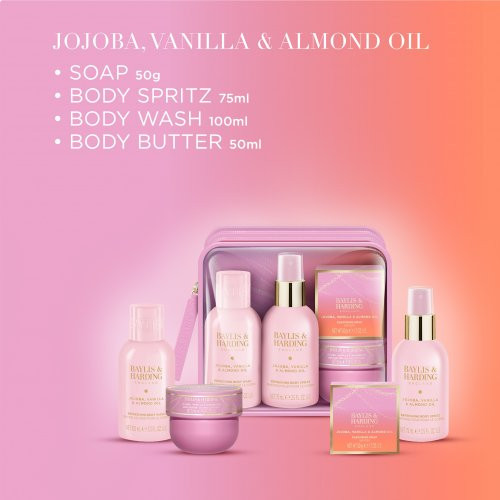 Baylis & Harding Jojoba, Vanilla & Almond Oil Luxury Travel Wash Bag Gift Set