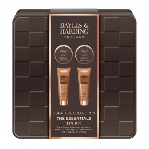 Baylis & Harding Black Pepper & Ginseng Men's The Essentials Tin Kit Gift Set