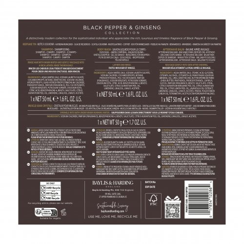 Baylis & Harding Black Pepper & Ginseng Men's The Essentials Tin Kit Gift Set