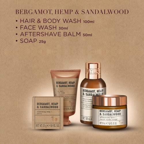 Baylis & Harding Men's Luxury Bergamot, Hemp & Sandalwood Grooming Tin Gift Set