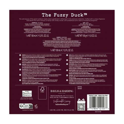 Baylis & Harding The Fuzzy Duck Men's Hemp & Bergamot Luxury Daily Preening Kit Gift Set