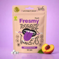 Fresmy Peach Toothpaste Tablets for Kids 30 tabs