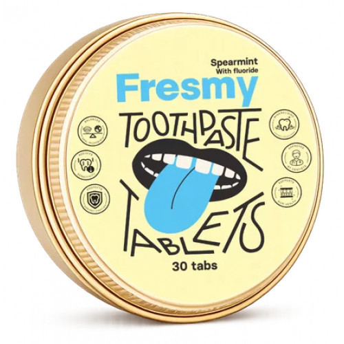 Fresmy Spearmint (with Fluoride) Toothpaste Tablets 30 tabs