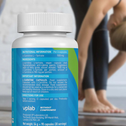 VPLab Nutrition L-Carnitine Capsules 1500mg 90 capsules
