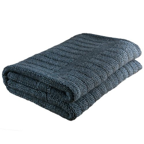 Nord Snow Ladder Style Merino Wool Blanket Green