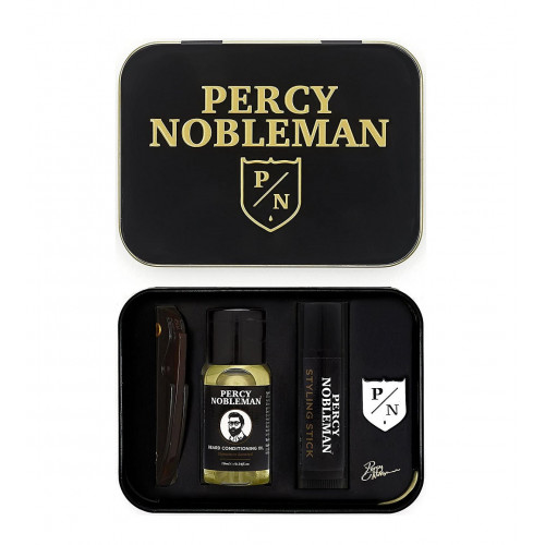 Percy Nobleman Beard Grooming Travel Tin Set