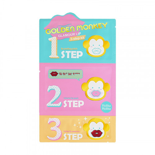 Holika Holika Golden Monkey Glamour Lip 3 Step Kit 1pcs
