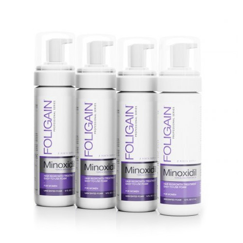 Foligain Advanced Hair Regrowth Treatment Foam For Women with Minoxidil 2%, 12 months