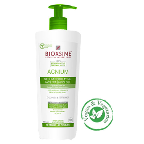 Bioxsine Acnium Sebum Regulating Face Washing Gel 500ml