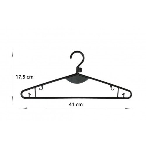 HomelyWorld W008 Thin Plastic Hangers for Clothes Black