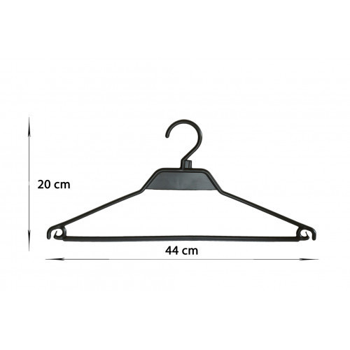 HomelyWorld W018 Thin Plastic Hangers for Clothes Black