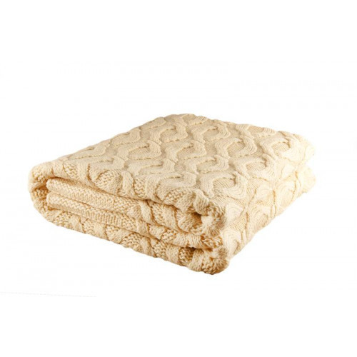 Nord Snow Honeycomb Style Merino Wool Blanket Yellow
