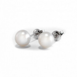 Nilly Silver Earrings With Pearls (Ag925) White 9mm