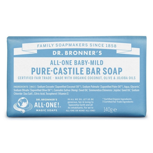 Photos - Soap / Hand Sanitiser Dr. Bronner's Baby-Mild Unscented Pure-Castile Bar Soap 140g