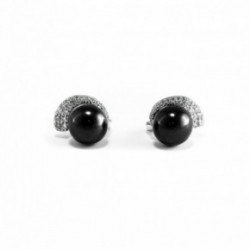 Nilly Silver Earrings With Pearls (Ag925) KS248185 Black