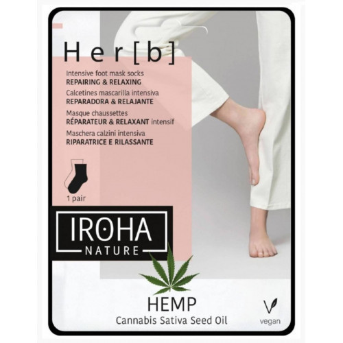 IROHA Repairing & Relaxing Intensive Foot Mask Socks with Cannabis Oil 1pcs