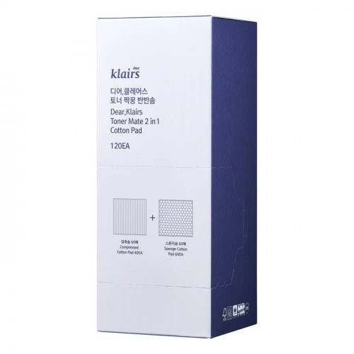 Klairs Toner Mate 2 in 1 Cotton Pad 120 pcs.