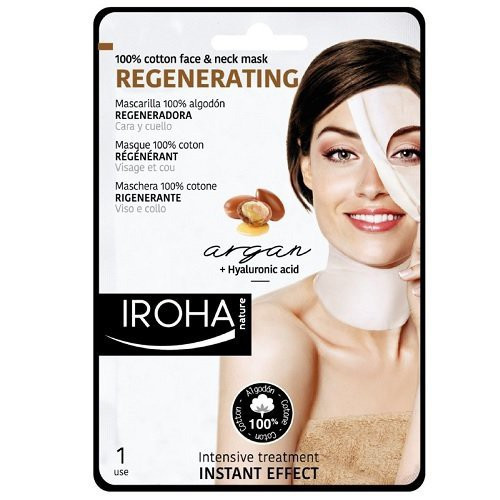 IROHA Regenerating Cotton Face and Neck Mask With Argan And Hyaluronic Acid 23ml