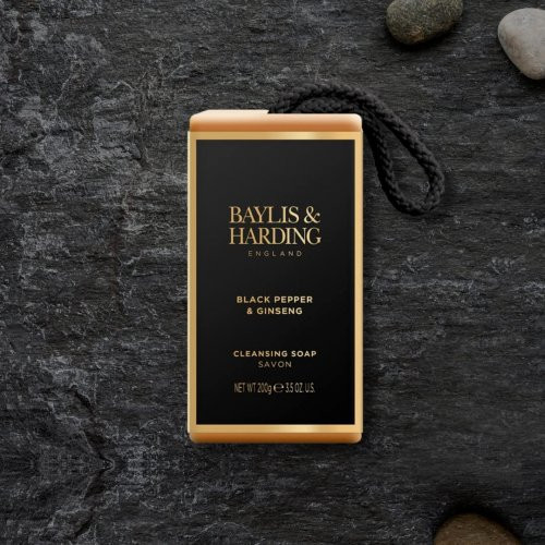 Baylis & Harding Signature Men's Black Pepper & Ginseng Soap on a Rope 200g