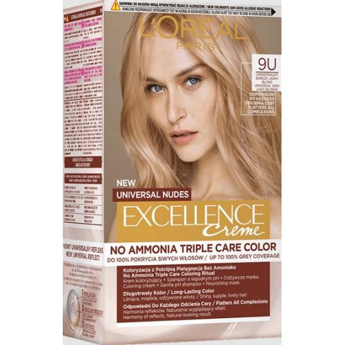 L'Oréal Paris Excellence Creme Universal Nudes Permanent Hair Dye 9U Very Light Blonde