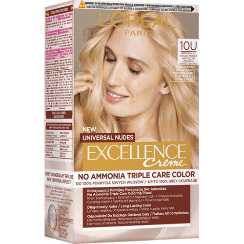 L'Oréal Paris Excellence Creme Universal Nudes Permanent Hair Dye 10U Universal Lightest Blonde