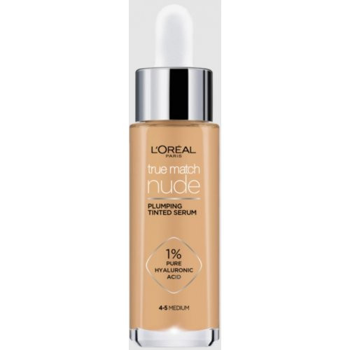 Photos - Face Powder / Blush LOreal L'Oréal Paris True Match Nude Hyaluronic Tinted Serum 4-5 Medium 