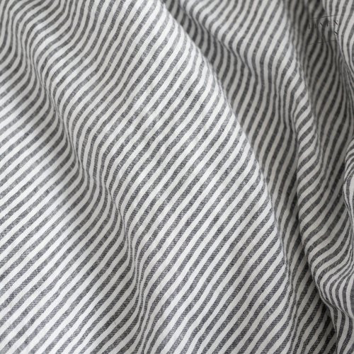 Linen Tales Thin Black Stripes Linen Duvet Cover Set 200x200 50x70*2