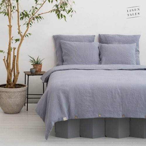 Linen Tales Dapple Grey Hemp Duvet Cover Set 200x200 50x70*2