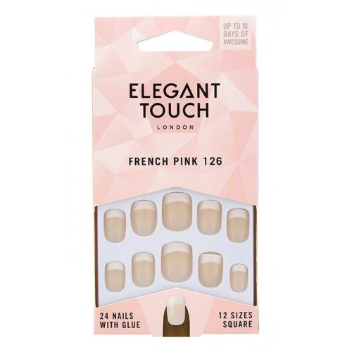 Elegant Touch French Pink 126 Square Nails Gift set