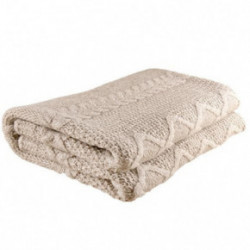 Nord Snow Merino Wool Blanket Diamond Aran Style Ecru White