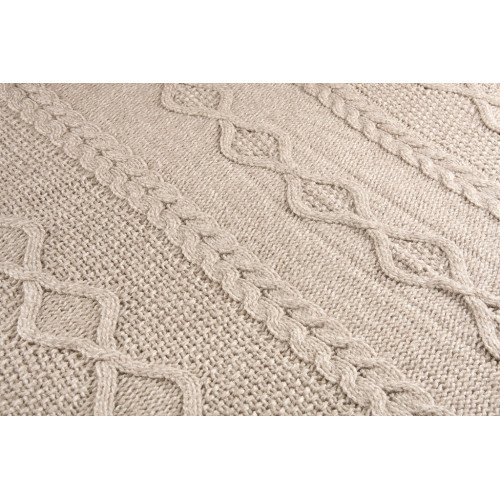 Nord Snow Merino Wool Blanket Diamond Aran Style Ecru White