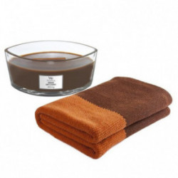 KlipShop Natural Style Blanket and Woodwick Candle Set in a Gift Box Humidor 