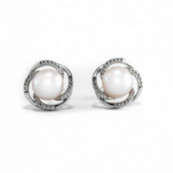 Nilly Silver Earrings With Pearls (Ag925) KS343287