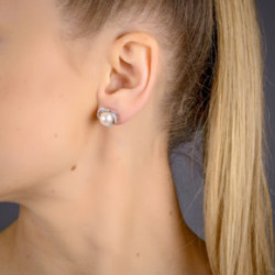 Nilly Silver Earrings With Pearls (Ag925) KS343287