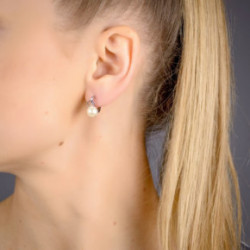 Nilly Silver Earrings With Pearls (Ag925) KS249506
