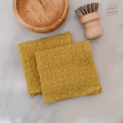 Linen Tales Linen Dishcloth Set of 2 Cafe Creme